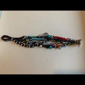 Uno de 50 - Multi-Strand Leather Bracelet w/ Beads